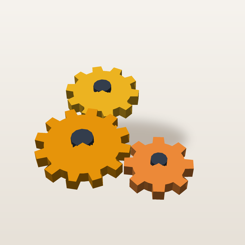 Engrenagens fidget (3 peças)