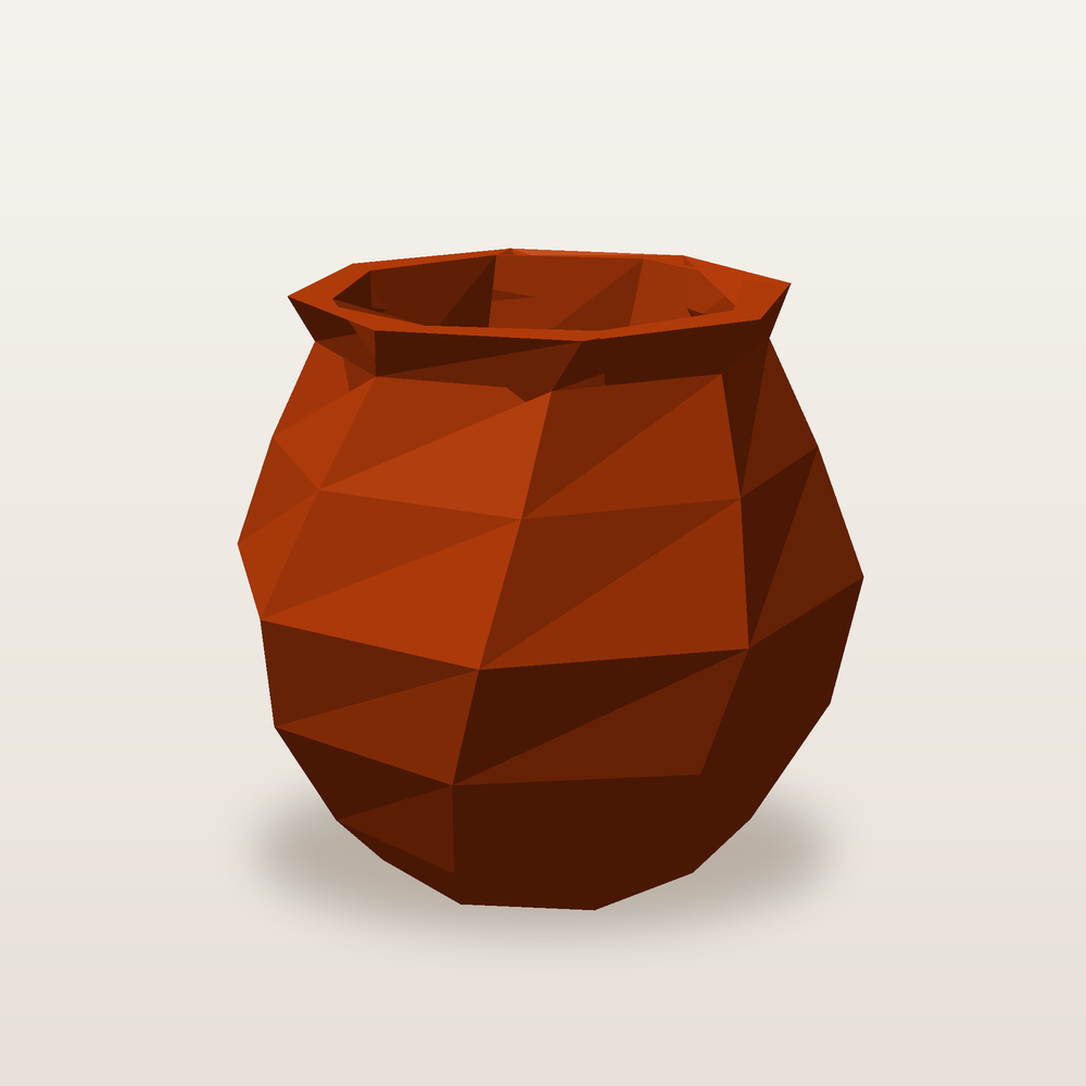Vaso geométrico low-poly